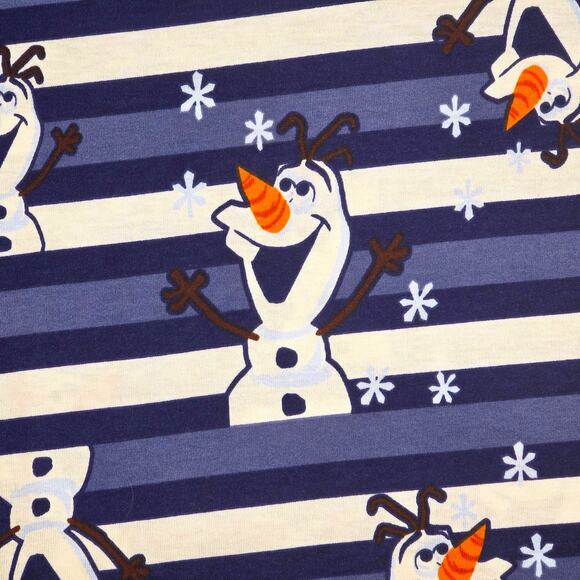 LuLaRoe Gigi T 2XL Disney Frozen Olaf Blue White Striped Winter Snowflake Tee - Picture 2 of 8